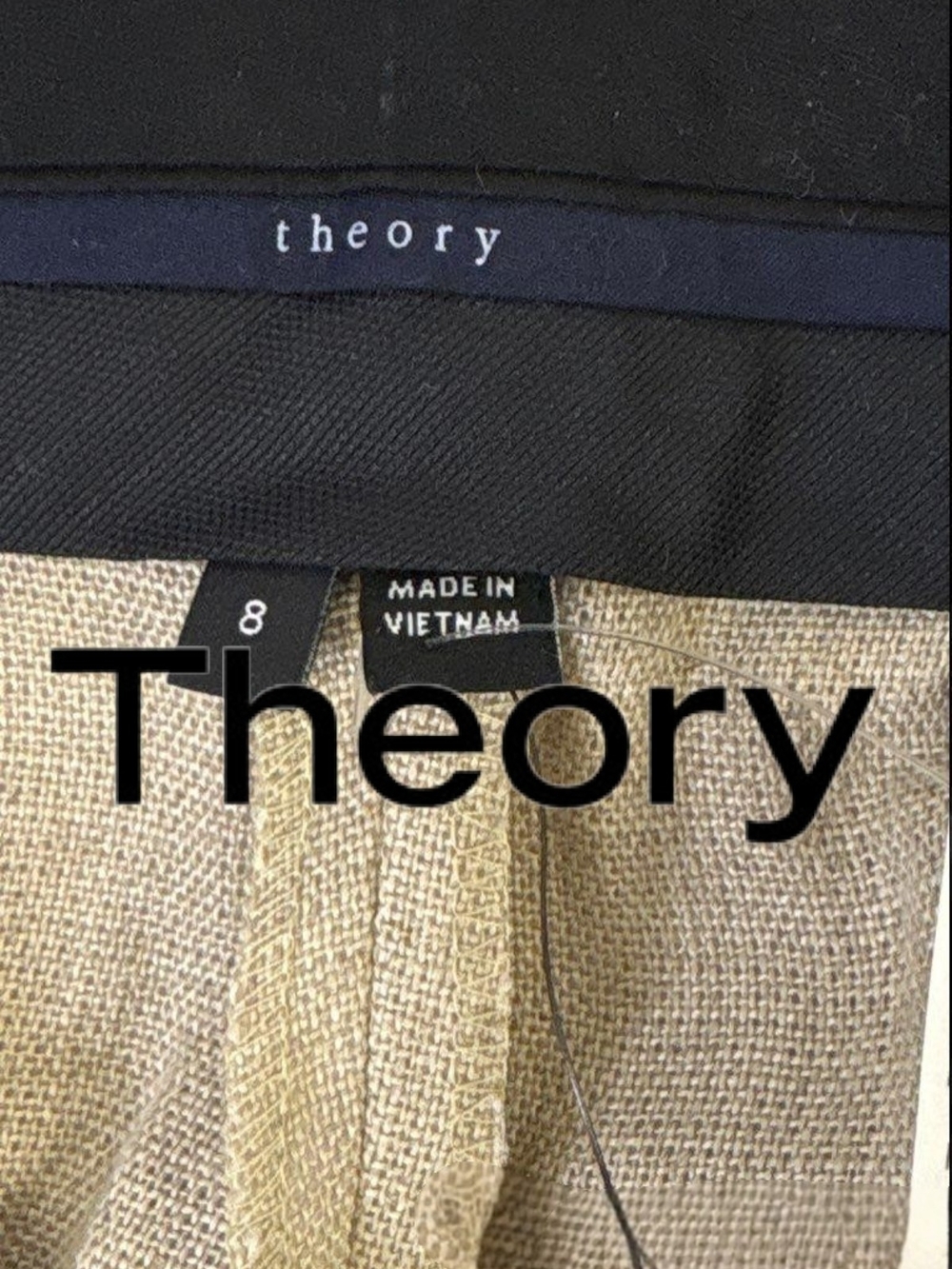 Theory Grinetta Wide Leg 100% Linen Pants in Flax (Beige) - Picture 8 of 9